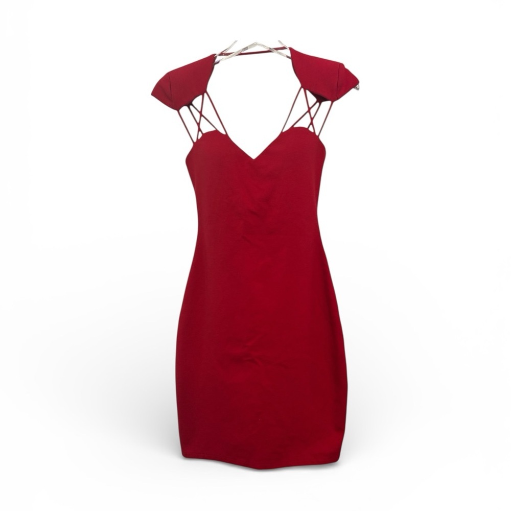 Guess Red Strappy Bodycon Mini Dress